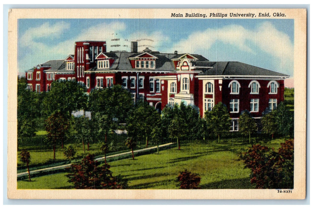 1947 Main Building Phillips University Exterior Enid Oklahoma OK Posted Postcard