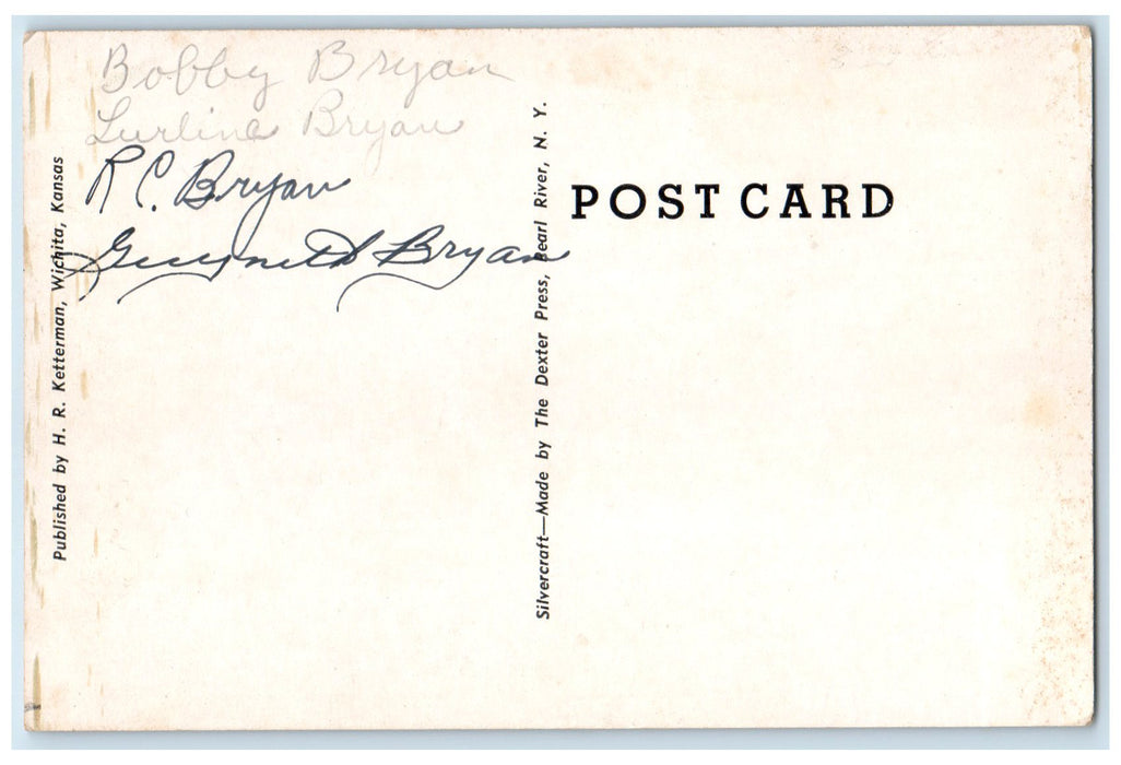 c1940's High School Exterior Roadside Guymon Oklahoma OK Posted Cars Postcard