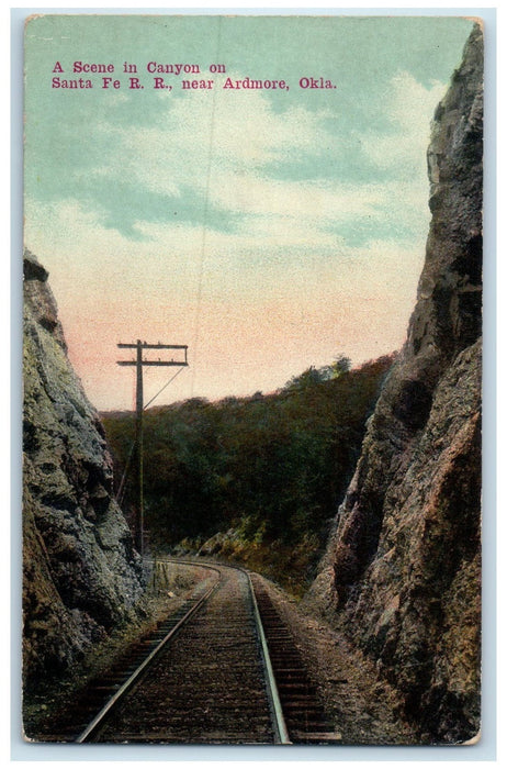 c1910s A Scene In Canyon Santa Fe Railroad Ardmore Oklahoma OK Unposted Postcard