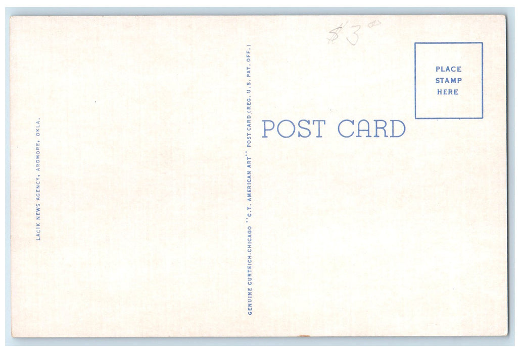 c1940's Main Entrance Lake Murray Lodge Scene Ardmore And Marietta OK Postcard