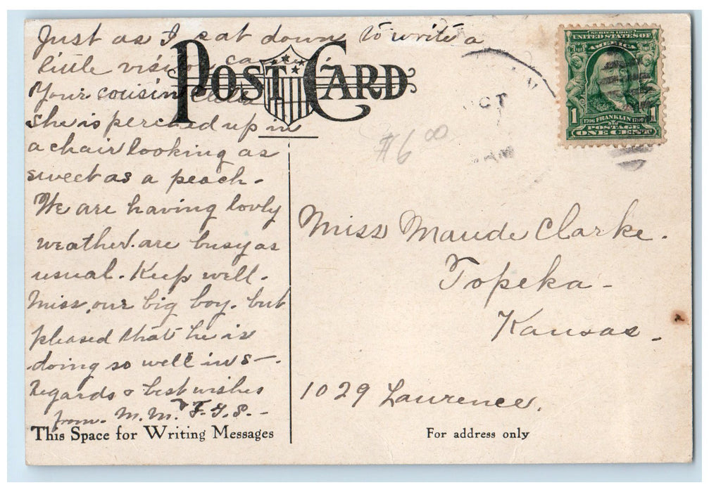 1910 Oklahoma State Baptist College Exterior View Blackwell Oklahoma OK Postcard