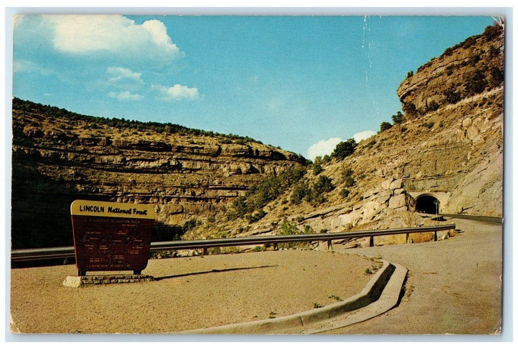 c1950's Tunnel Vista Valley Mountains Road Cloudcroft New Mexico NM Postcard