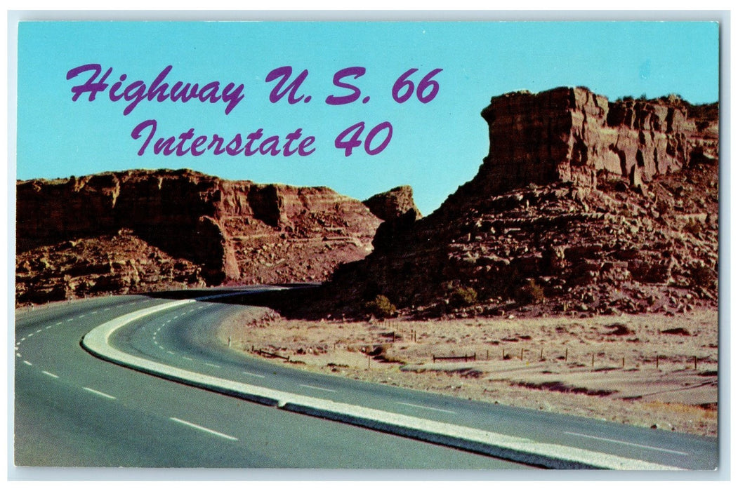 c1950's Scenic Highway Road Between Grants & Albuquerque New Mexico NM Postcard