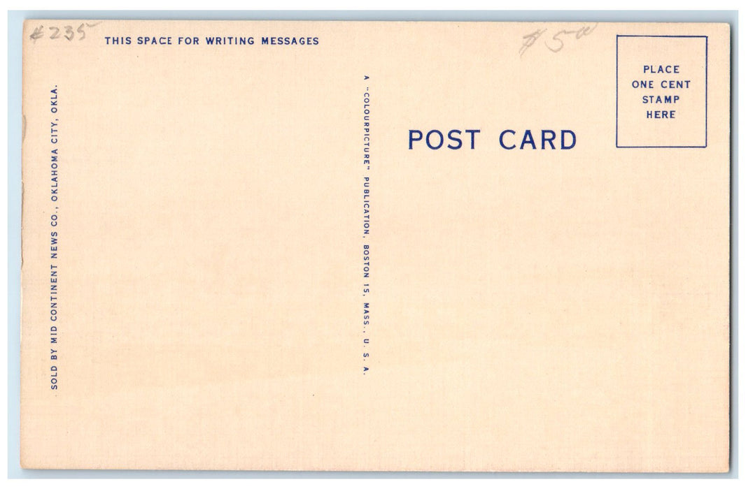 c1940's Shopping Center Of The Midwest City Oklahoma OK Unposted Cars Postcard