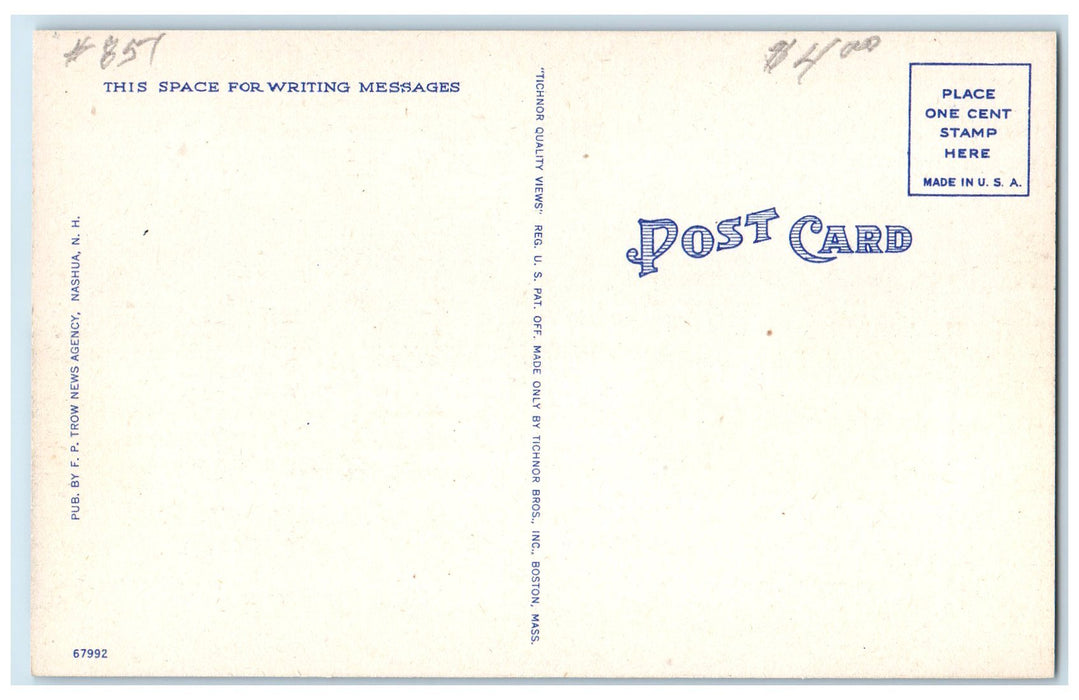 c1940 Nashua Manufacturing Company Building Nashua New Hampshire NH Postcard