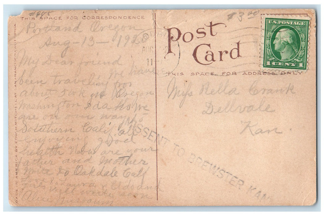 1920 Front Street Wholesale Market District Horse Wagon Portland OR Postcard