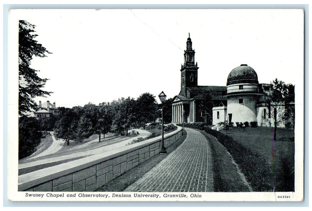 c1920 Swasey Chapel & Observatory Denison University Granville Ohio OH Postcard