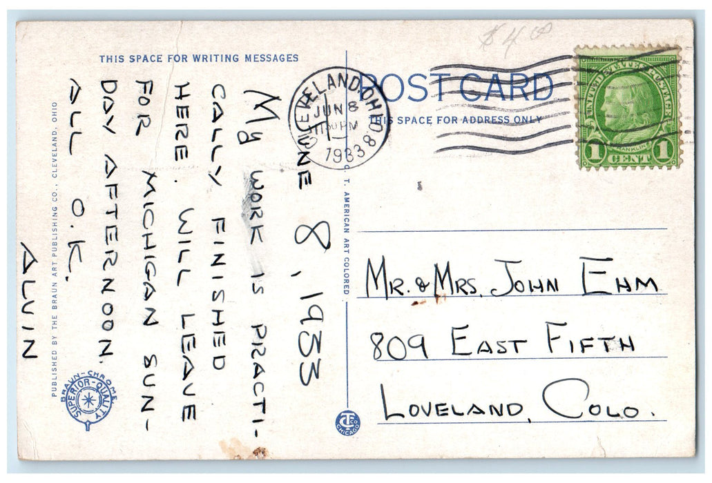 1983 Airplane View Of Rocky River Valley West Lake Hotel Rocky River OH Postcard