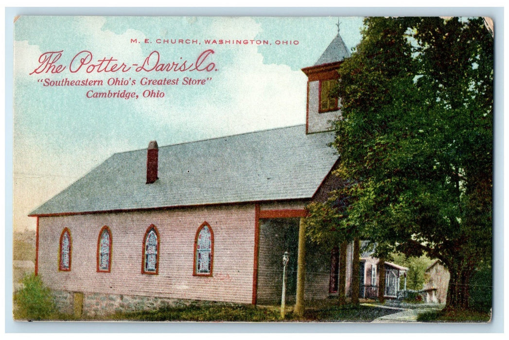 c1910's Methodist Episcopal Church Building Cross Washington Ohio OH Postcard