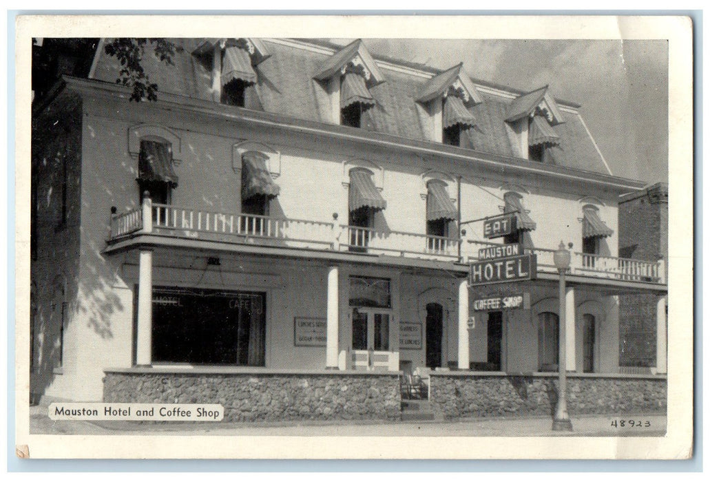 c1920's Mauston Hotel & Coffee Shop Restaurant Mauston Wisconsin WI Postcard