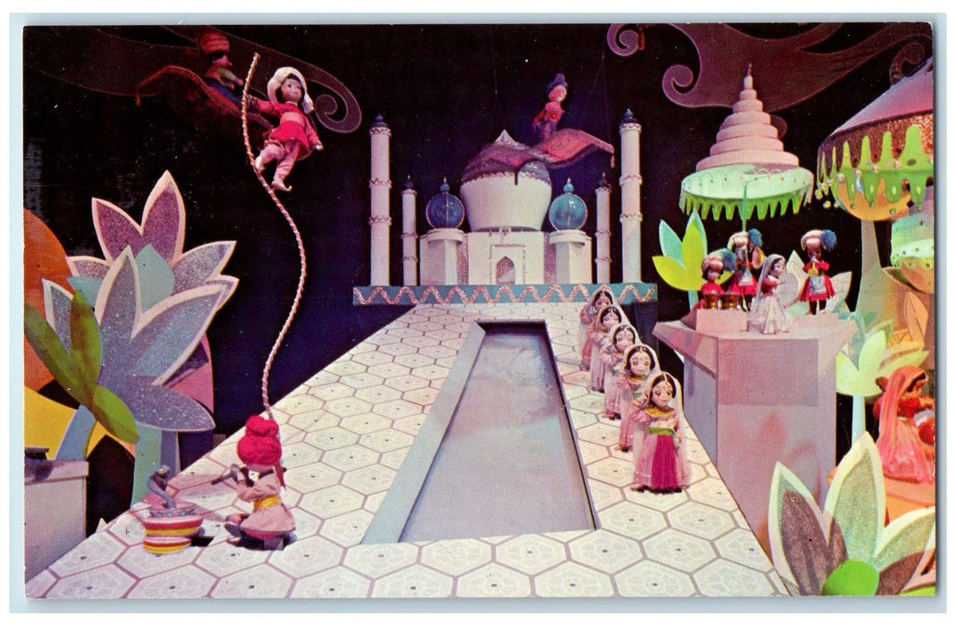 c1960's India It's Small World Elegant Taj Mahal Anaheim California CA Postcard