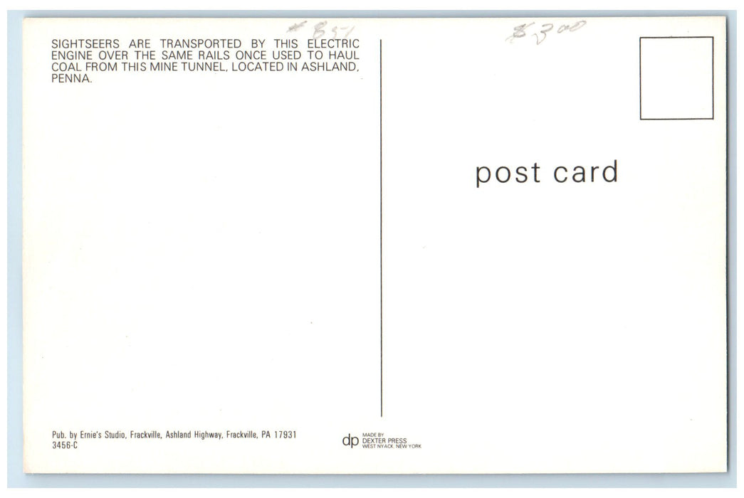 c1960's Sightseers Transported By Electric Engine On Rails Ashland PA Postcard