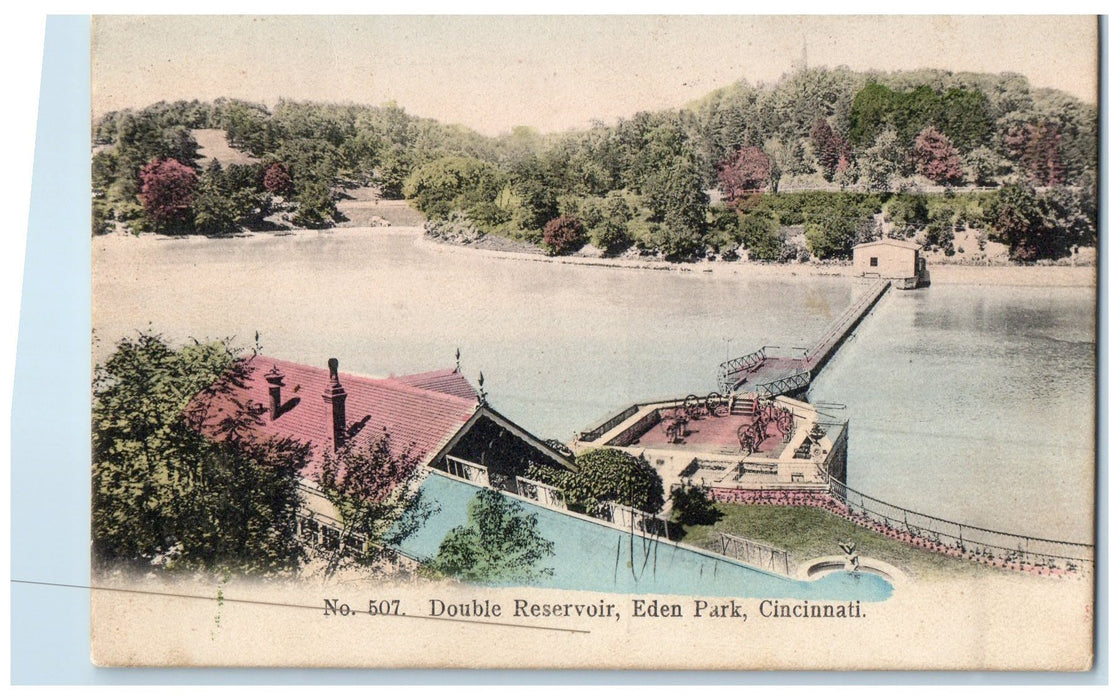 1909 Double Reservoir Eden Park Lake Truss Bridge Cincinnati Ohio OH Postcard