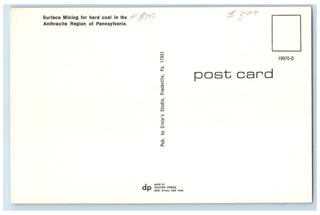 c1960's Surface Mining For Hard Coal Anthracite Region Pennsylvania PA Postcard