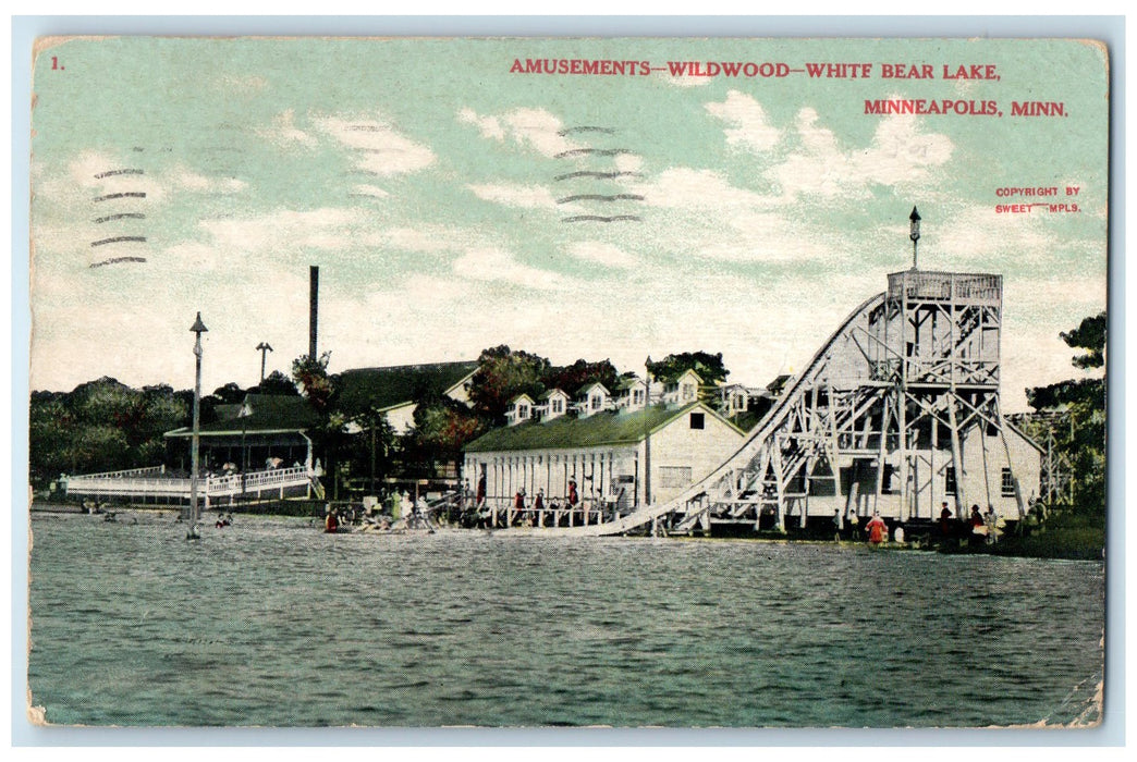 c1910's Amusements Wildwood White Bear Lake Minneapolis Minnesota MN Postcard
