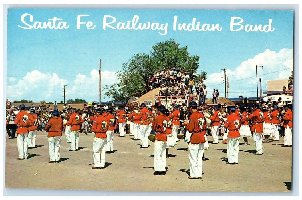 c1960's Santa Fe Railway Indian Band Gallup New Mexico NM Unposted Postcard