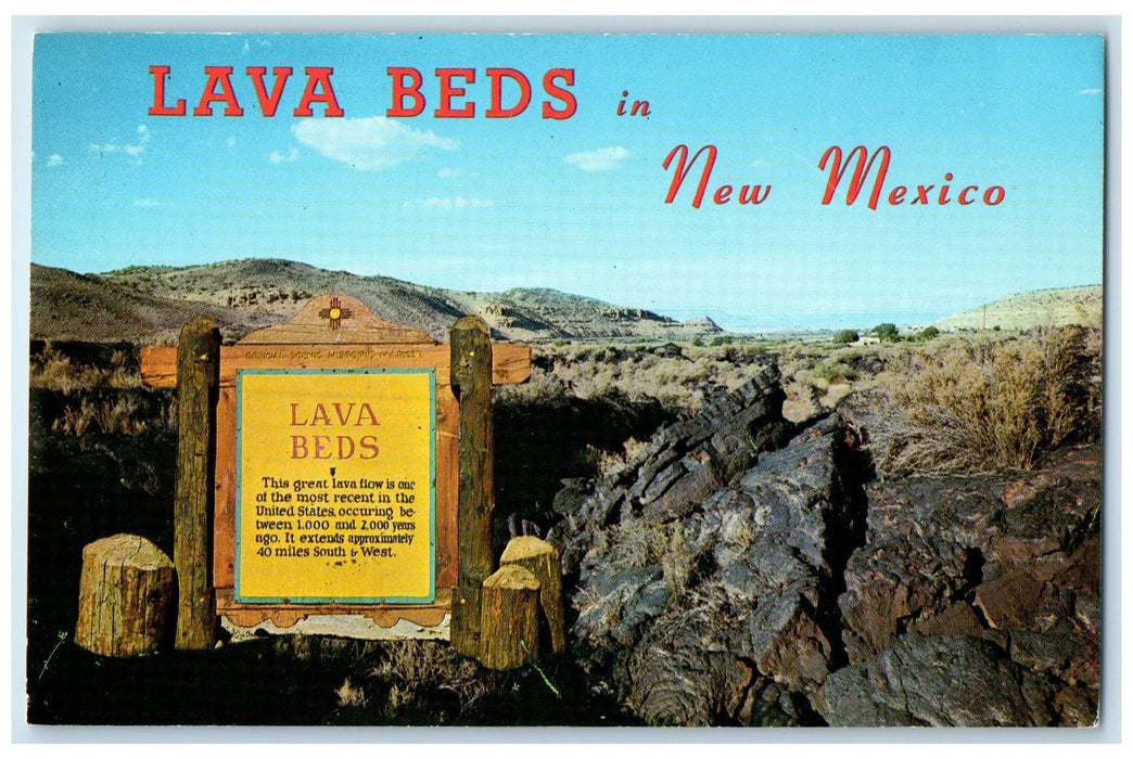 c1960's Lava Beds Result Of Volcanic Action Extinct Craters Grants NM Postcard