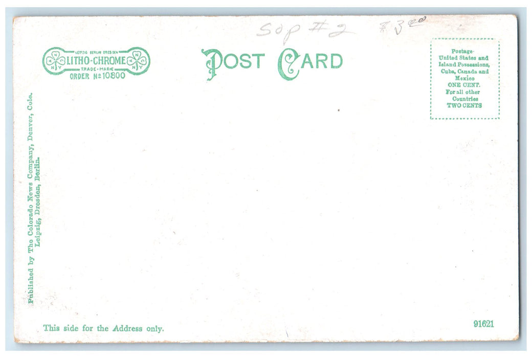 c1905 City Park Lake & Band Stand Boat Docked Crowd Denver Colorado CO Postcard