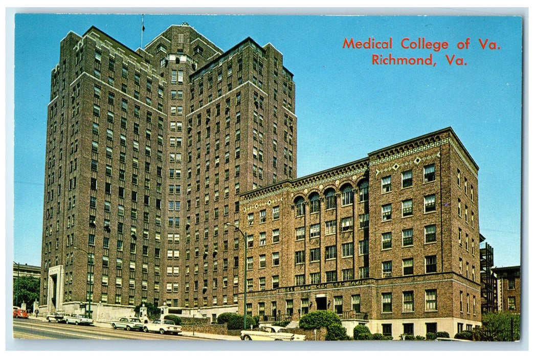 c1960's Exterior Of Medical College Of Virginia Richmond Virginia VA Postcard