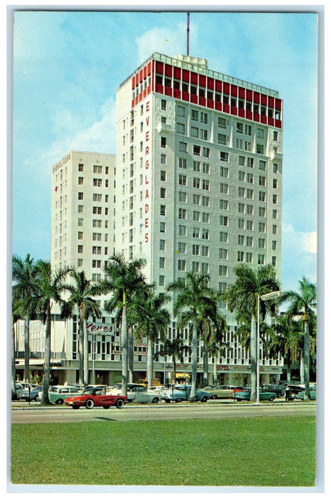 c1960s Busy Downtown Area Biscayne Boulevard Miami Florida FL Unposted Postcard