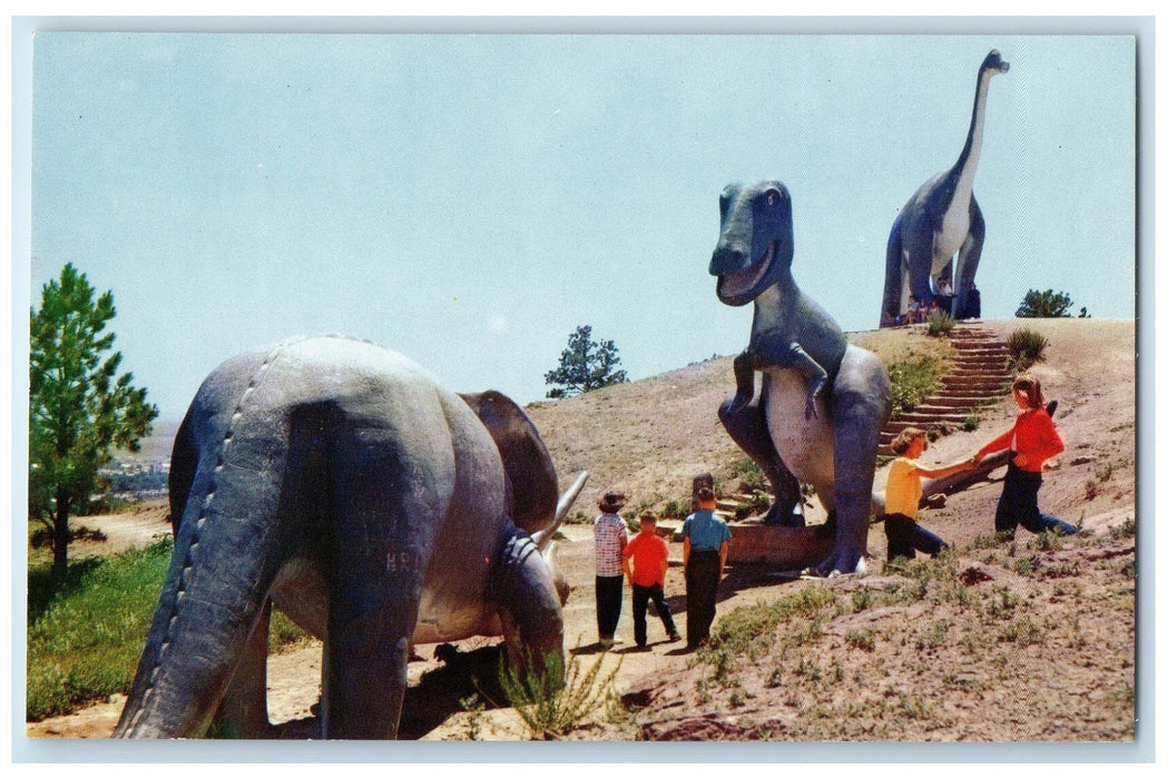 c1960's Dinosaur On Skyline Drive Rapid City South Dakota SD Unposted Postcard