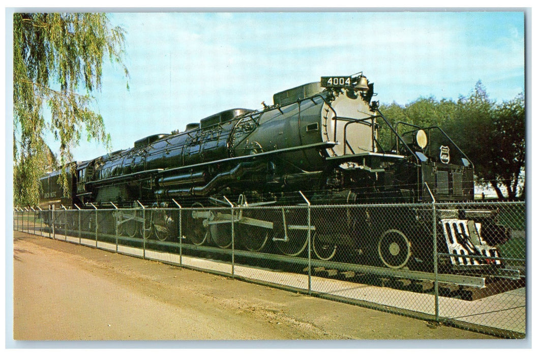 c1960's Coal Burning Locomotive And Tender Train Cheyenne Wyoming WY Postcard