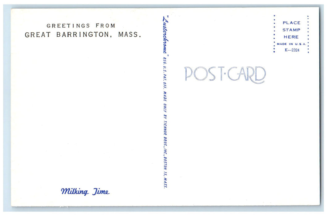 c1960s Greetings From Great Barrington Massachusetts MA Unposted Trees Postcard