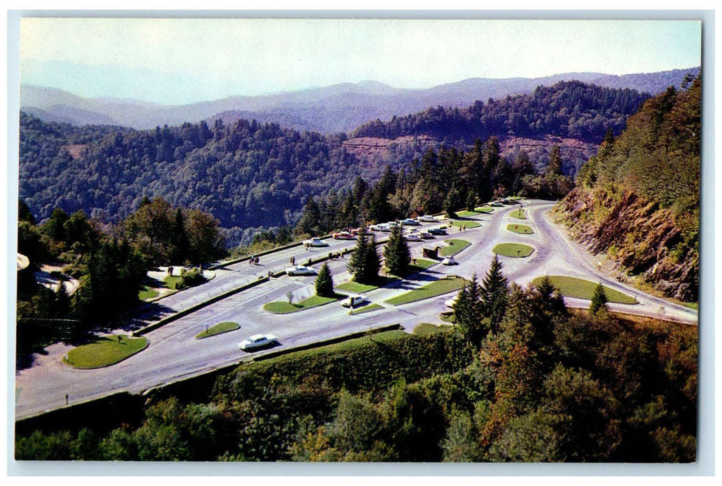 c1960s Aerial View Of Newfound Great Smokies Gap North Carolina NC Cars Postcard