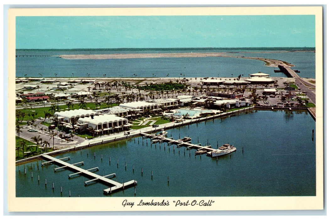 c1960s View Of Guy Lombardo's Port O Call Tierra Verde Florida FL Boats Postcard