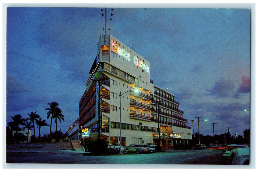 c1960's Yankee Clipper Motel Exterior Roadside Scene Fort Lauderdale FL Postcard