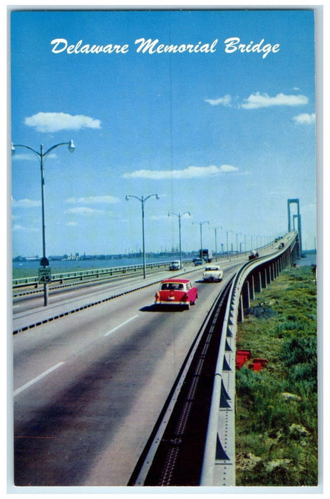c1960s Delaware Memorial Bridge New Jersey Turnpike NJ Unposted Vintage Postcard