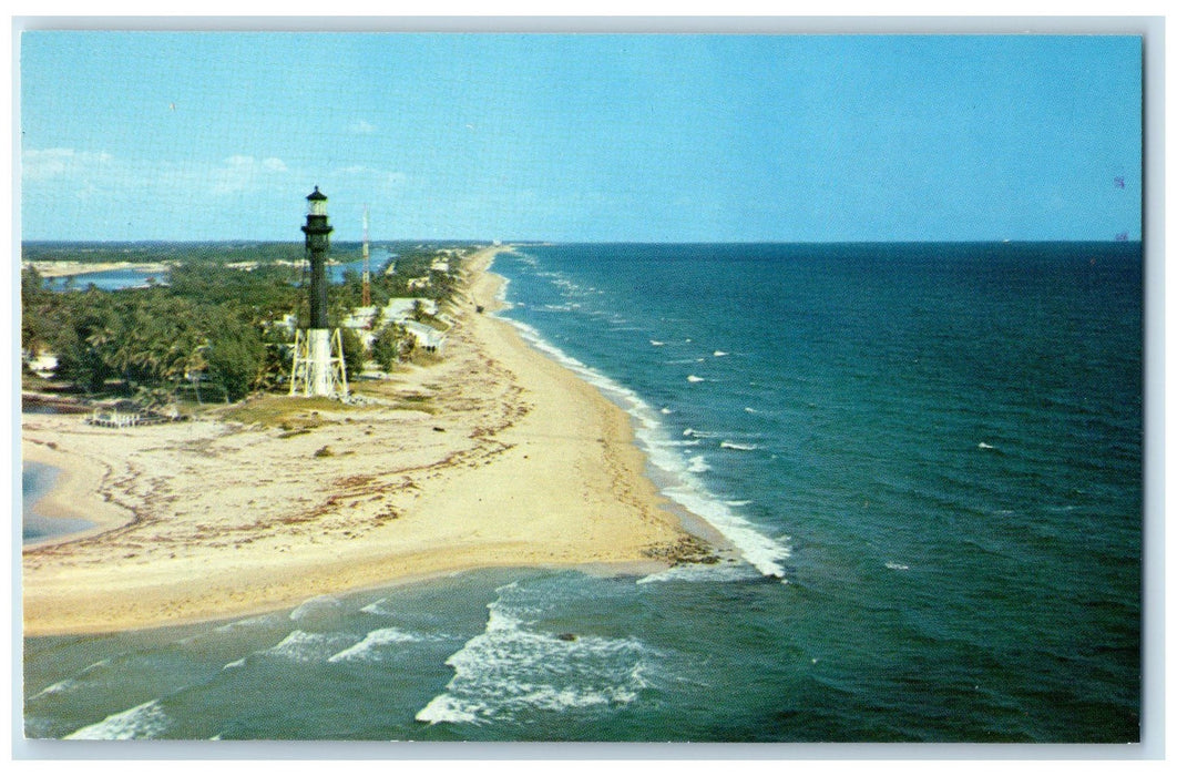 c1960's Hillsboro Light & Mile Lighthouse Hillsboro Florida FL Unposted Postcard