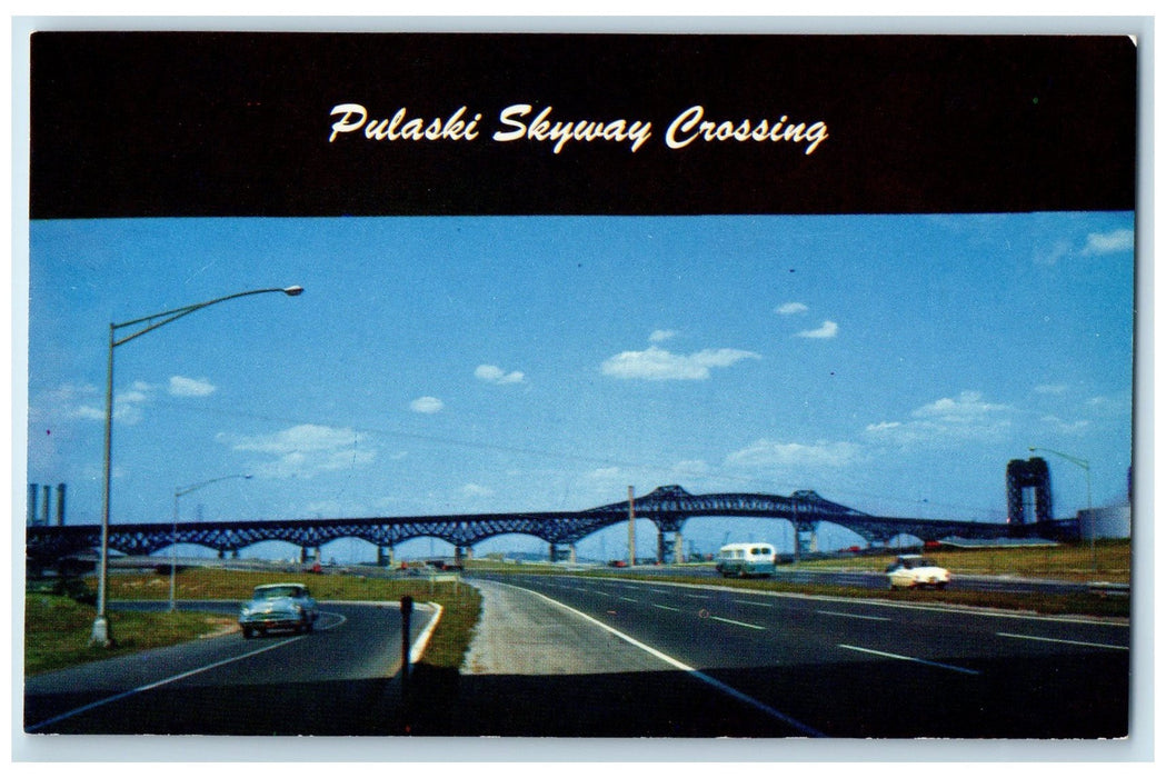 c1960's Pulaski Skyway Crossing Bridge Scene Essex County New Jersey NJ Postcard