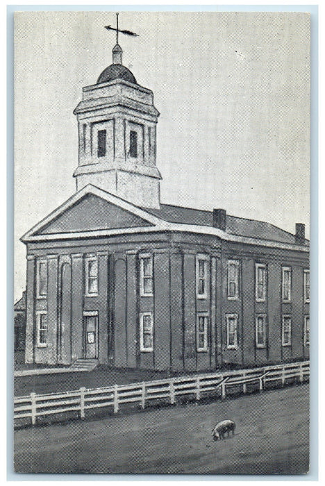 c1940's Benton County Court House Exterior Oxford Indiana IN Unposted Postcard