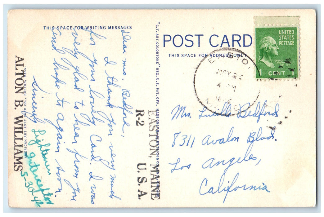 1911 A Message To The Wayfarer Tall Tree Easton Maine ME Posted Vintage Postcard