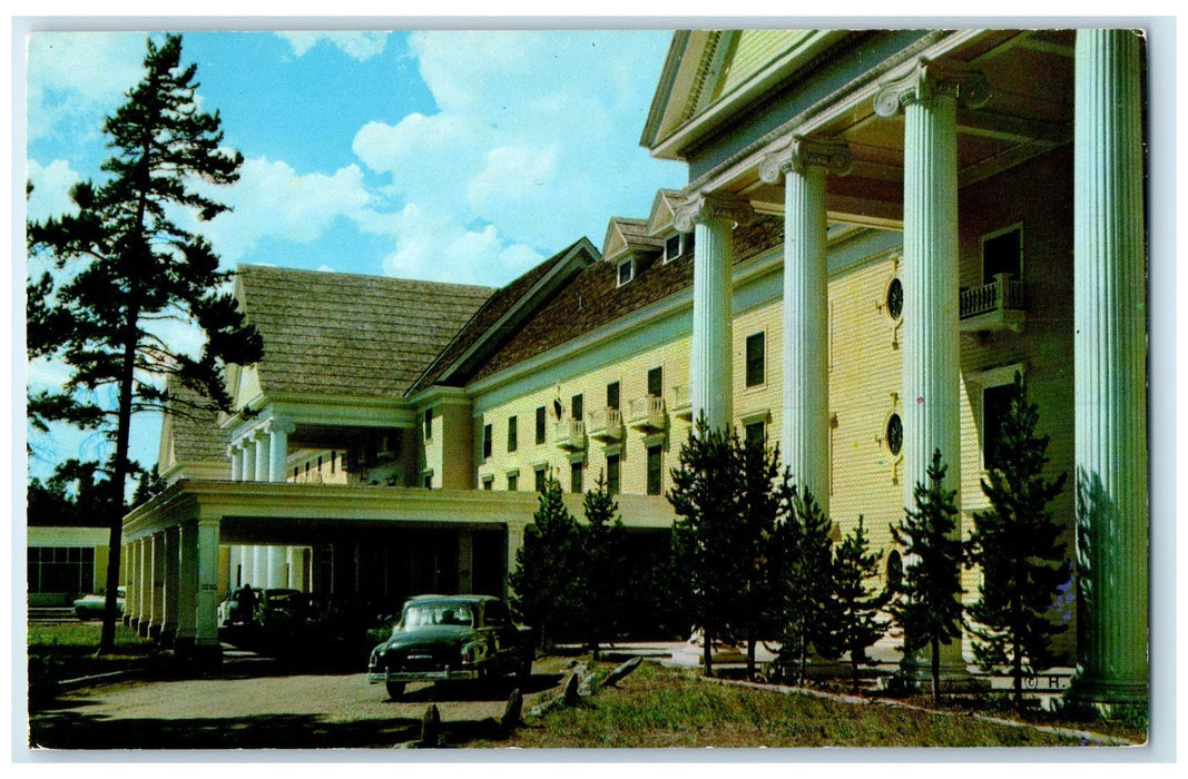 c1950 Lake Hotel North Shore Yellowstone Lake National Park Wyoming WY Postcard