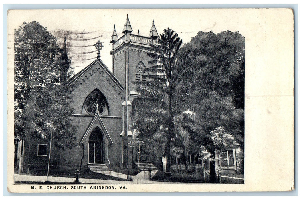 1928 Methodist Episcopal Church Building South Abingdon Virginia VA Postcard