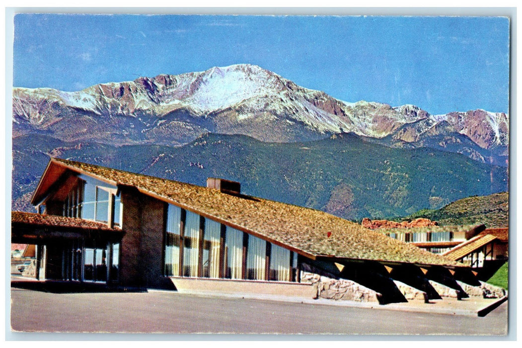 c1950's Palmer Hotel Restaurant Snowcapped Mountain Colorado Spring CO Postcard