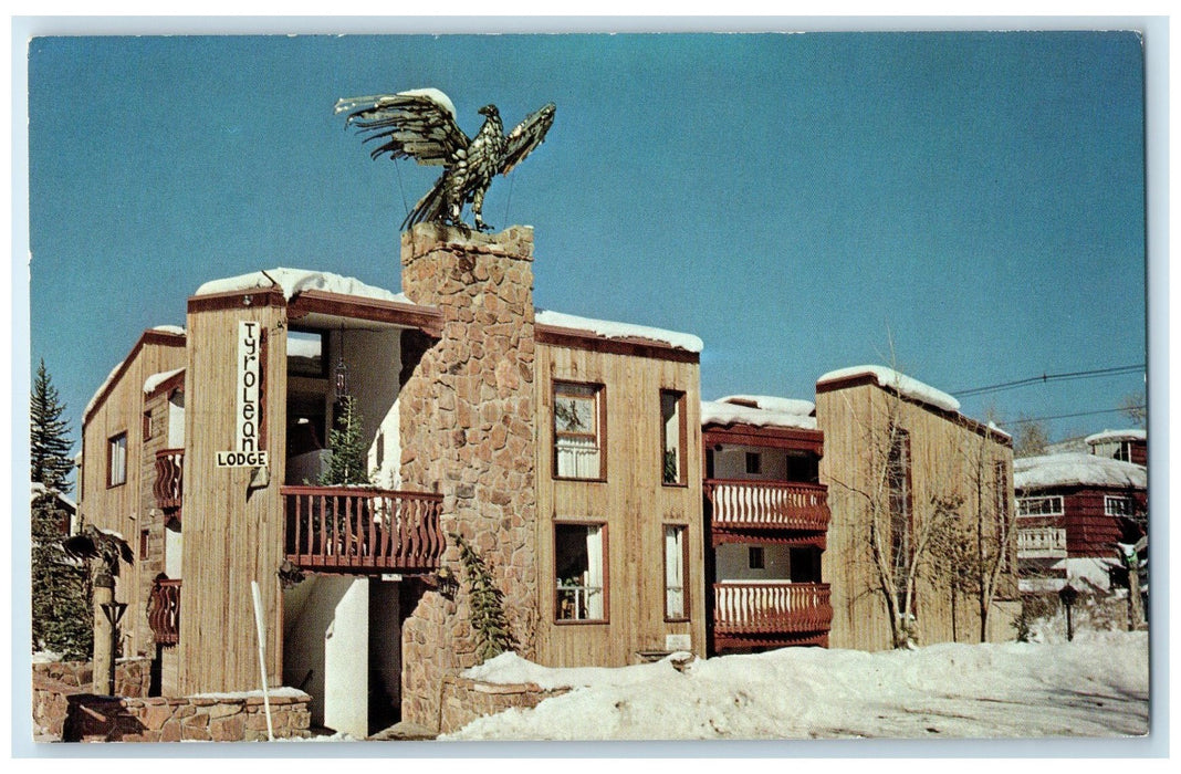 c1950 Tyrolean Lodge Motel Restaurant Building Eagle Aspen Colorado CO Postcard