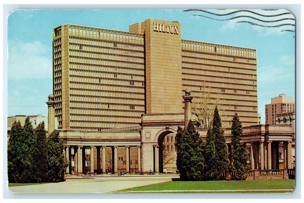 1961 Vista Of Denver Hilton Hotel Restaurant Building Denver CO Posted Postcard