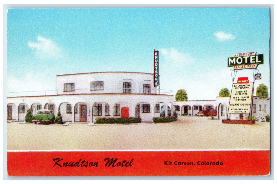c1920's Knudtson Motel & Restaurant Entrance Kit Carson Colorado CO Postcard