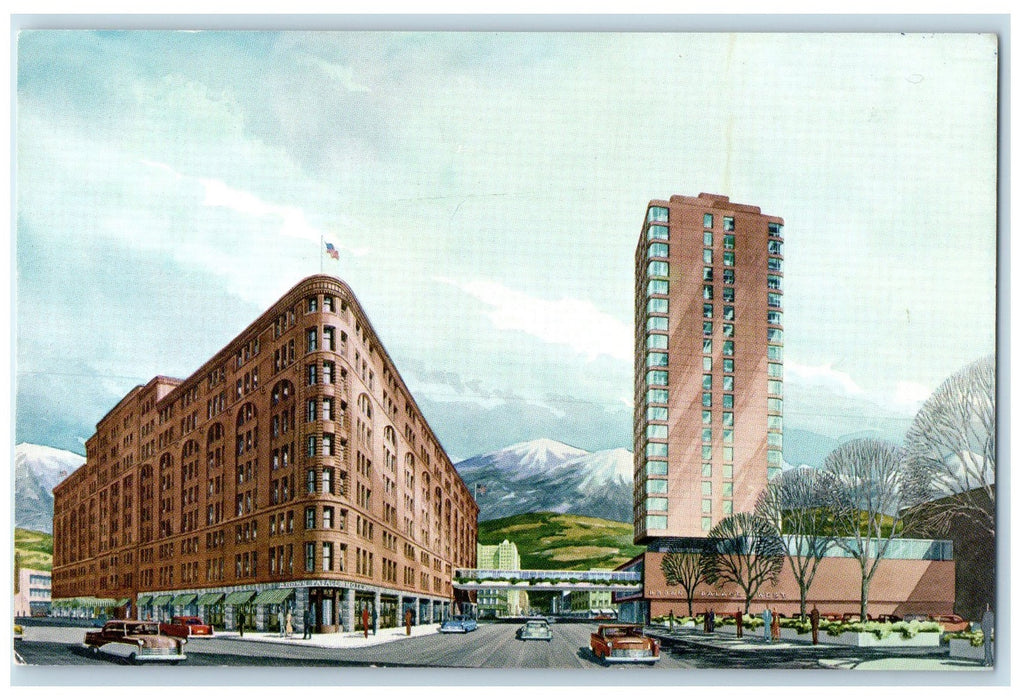 c1950's The Brown Palace Motel & Restaurant Building Denver Colorado CO Postcard