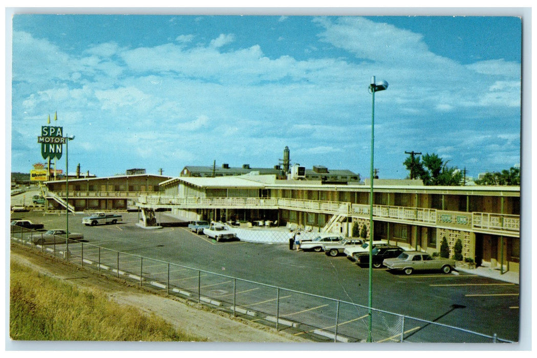 c1950's Spa Motor Inn Hotel & Restaurant Classic Car Denver Colorado CO Postcard