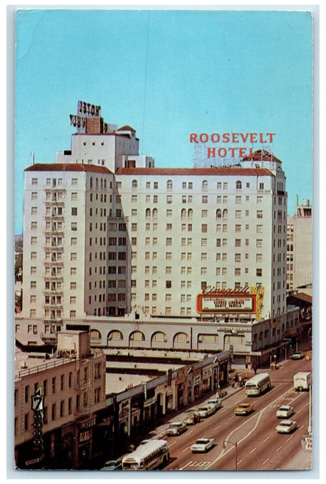 1967 Hollywood Roosevelt Hotel & Restaurant Building View Hollywood CA Postcard