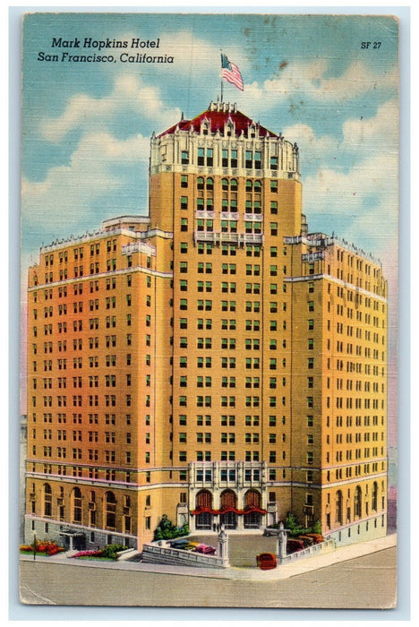 1957 Mark Hopkins Hotel Restaurant Building San Francisco California CA Postcard