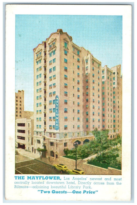 c1920's The May Flower Hotel & Restaurant Los Angeles California CA Postcard