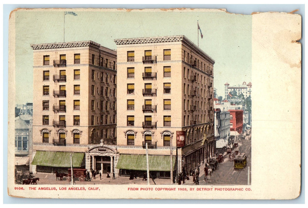 c1920 The Angelus Hotel & Restaurant Building Los Angeles California CA Postcard