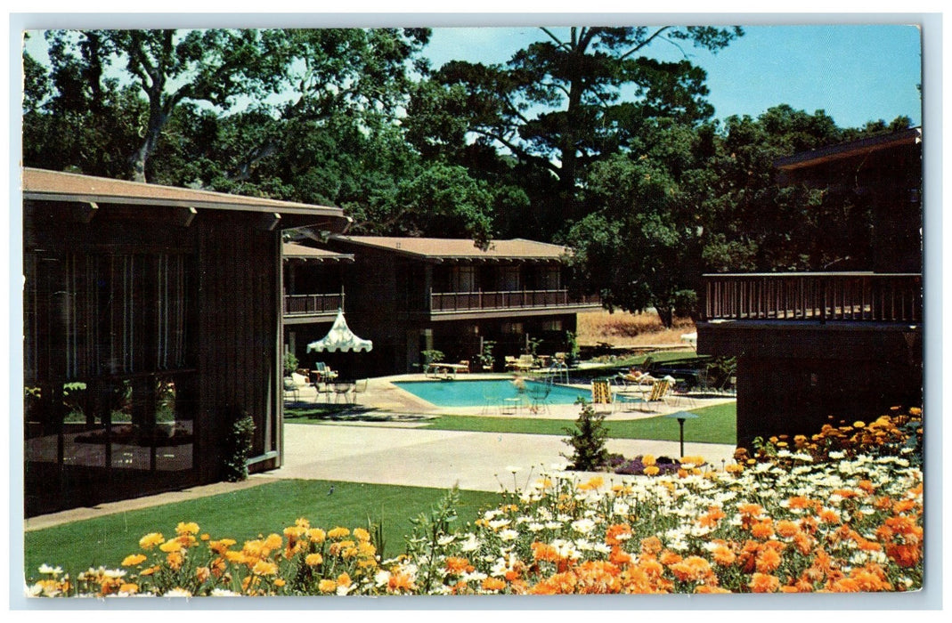 1960 Mark Thomas Inn Restaurant Swimming Pool Monterey Peninsula CA Postcard