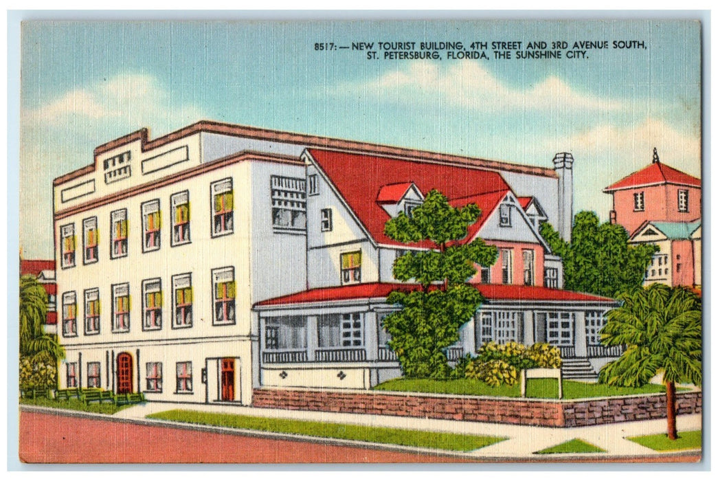 c1940 New Tourist Building The Sunshine City St. Petersburg Florida FL Postcard
