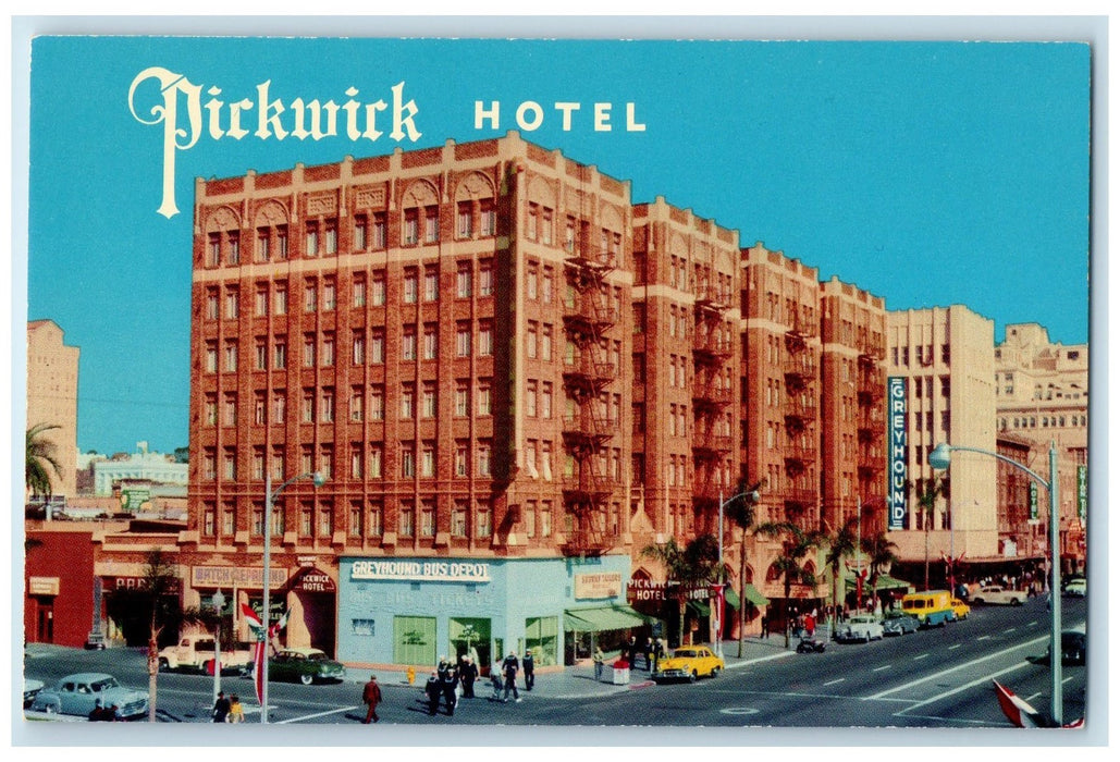 c1950's Pickwick Hotel & Restaurant Broadway San Diego California CA Postcard